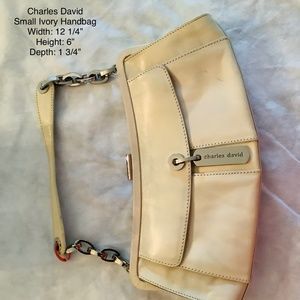 Charles David small ivory handbag